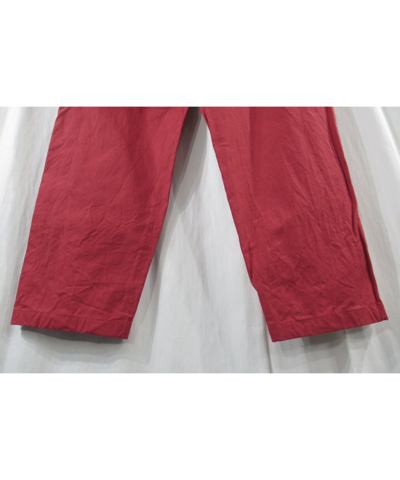 Y's for men yohji yamamoto コットン 赤 ワイドテーパードパンツ（M