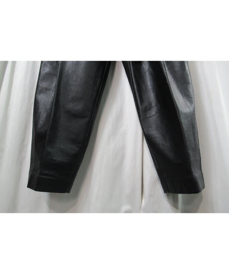 97aw yohji yamamoto pour homme vintage レザー テーパードパンツ（HI-P29-700）