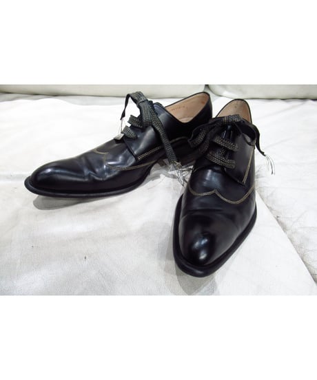 06aw yohji yamamoto pour homme HIROMU TAKAHARA 金糸ステッチデザイン レースアップシューズ（HB-E06-721）