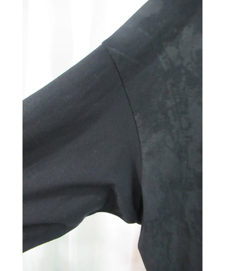 18aw B yohji yamamoto +noir 黒 顔料プリントデザインカットソー NV-T55-071