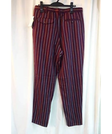 新品 90’s Y's for men yohji yamamoto vintage ストライプ ボルドーデザインパンツ MW-P08-104