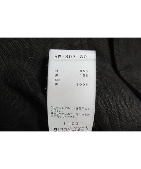 18ss yohji yamamoto pour homme バイカラーロングブラウス  HW-B07-801