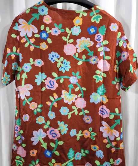 AD1996 COMME des. GARCONS 青山オリジナル  茶色 プリントワンピース (KX-615160)