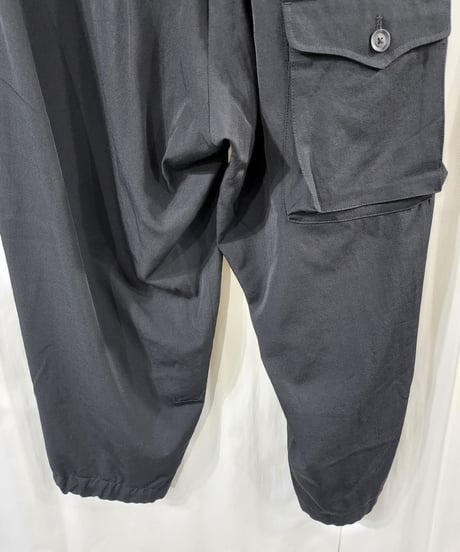 19aw yohji yamamoto pour homme 黒デザインミリタリーパンツ (HC-P89-100)