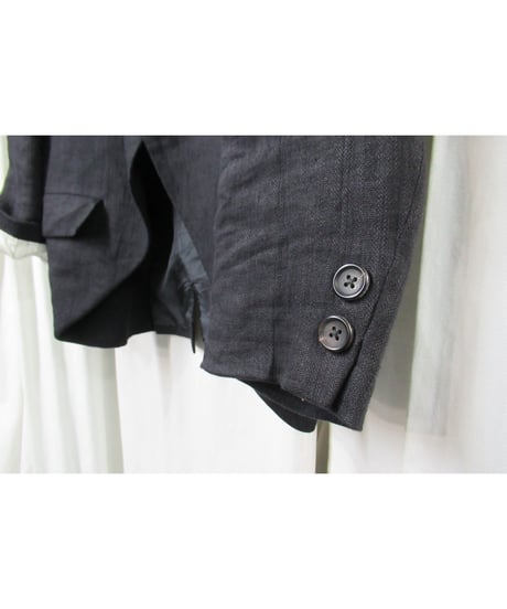 80’s yohji yamamoto pour homme vintage 燕尾 ショールカラーデザイン 麻 ジャケット（HJ-21）