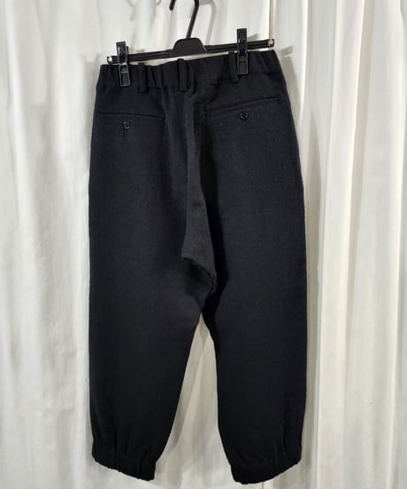 09aw yohji yamamoto pour homme  黒 裾シャーリングパンツ (HZ-P31-131)
