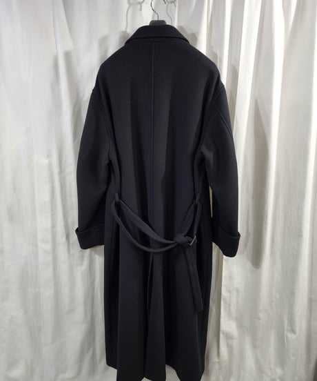 1998aw yohji yamamoto pour homme 黒 vintage ベルト付き ロングコート  (HY-C14-119)