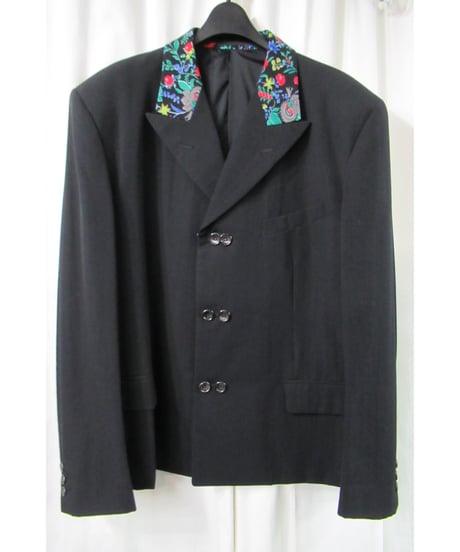激レア AD1988 COMME des GARCONS HOMME PLUS 花襟 ダブルボタンデザインジャケット PP-05008S
