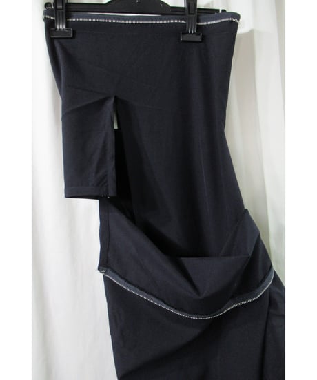 レア AD1991 COMME des GARCONS NOIR vintage 紺 変形ファスナーデザインワンピース GO-11014S