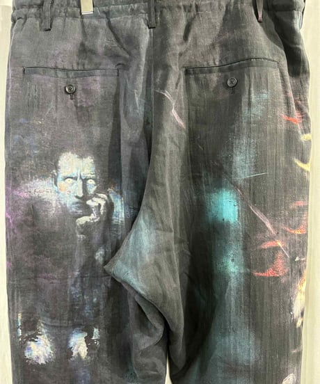 2024SS yohji yamamoto pour homme プリントワイドパンツ（HS-P41-816）