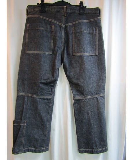 yohji yamamoto POUR HOMME 裾ポケットデザインブラックデニムパンツ HJ-P47-008