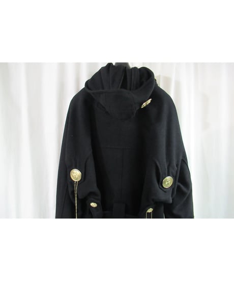 2019AW Yohji Yamamoto pour HOMME 黒 金釦 メルトン ゴシック コート HC-C17-103
