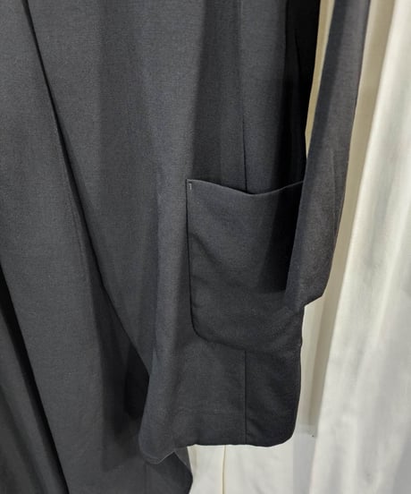 2017aw yohji yamamoto femme 黒 アシンメトリーロングジャケット （FK-J15-100）