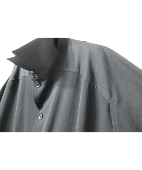 18ss yohji yamamoto pour homme 素材切替えデザイン ラグランスリーブブラウス（HW-B24-809）