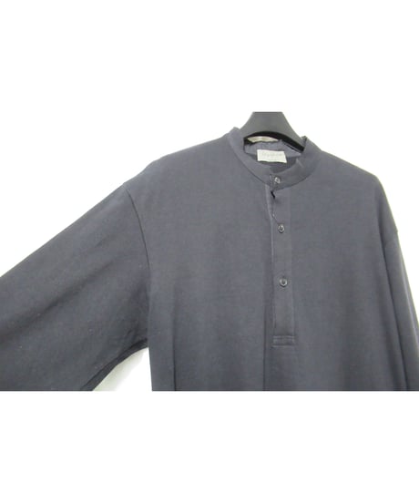 15aw yohji yamamoto pour homme 黒 ヘンリーネック ロングデザインカットソー（HY-T14-076）