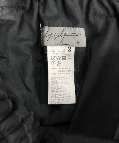 2018SS yohji yamamoto pour homme スカート付デザインパンツ （HW-P21-100）