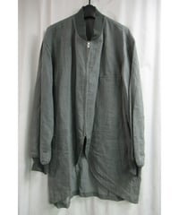 80's 初期 COMME des GARCONS HOMME PLUS カーキ エンビ風 ストライプロングブルゾン PJ-110910