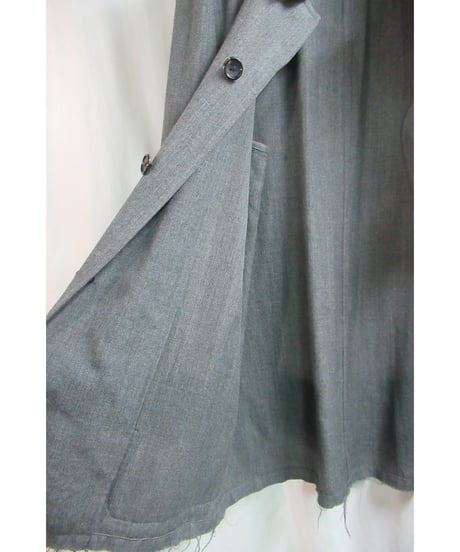 AD1994 COMME des GARCONS HOMME PLUS グレー 縮絨期 切りっぱなしハーフコート PC-040020