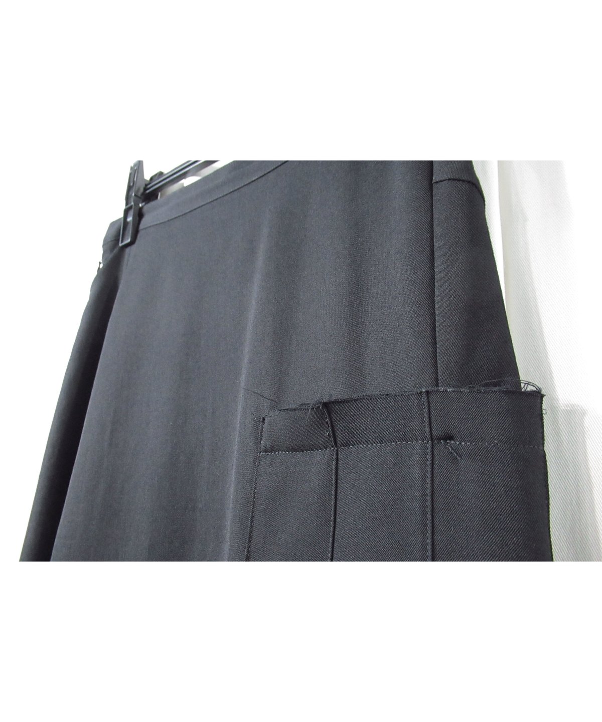 ヨウジヤマモト　NOR 黒 フレアスカート サイドファスナー ヨウジヤマモト ノアールYohji Yamamoto NOIR シルクリブ