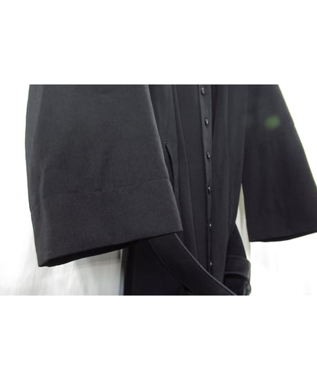 18aw yohji yamamoto pour homme ベルト付き 多釦 ドルマンスリーブデザインロングドレス（HV-D36-100）