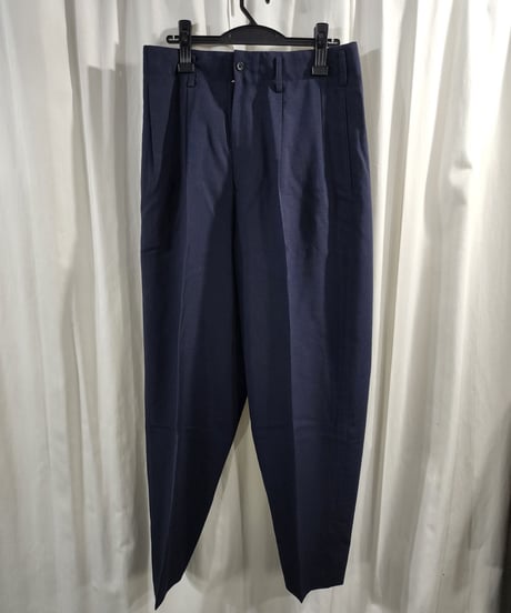 1994ss yohji yamamoto pour homme 紺 2タックテーパードパンツ (HT-P03-199)