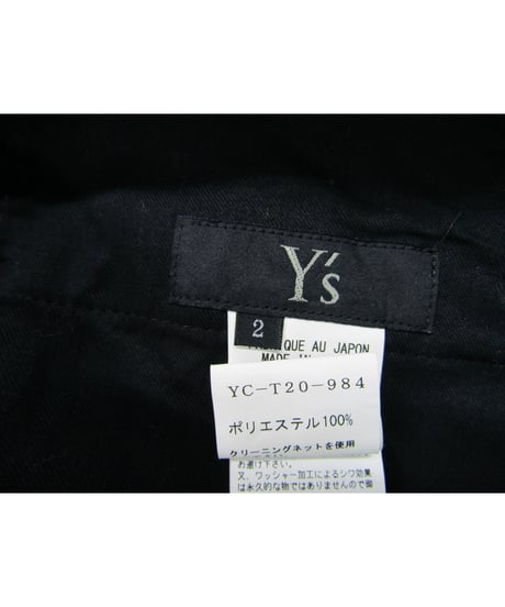 Y's yohji yamamoto シワ加工ワイドくるぶし丈パンツ YC-T20-984