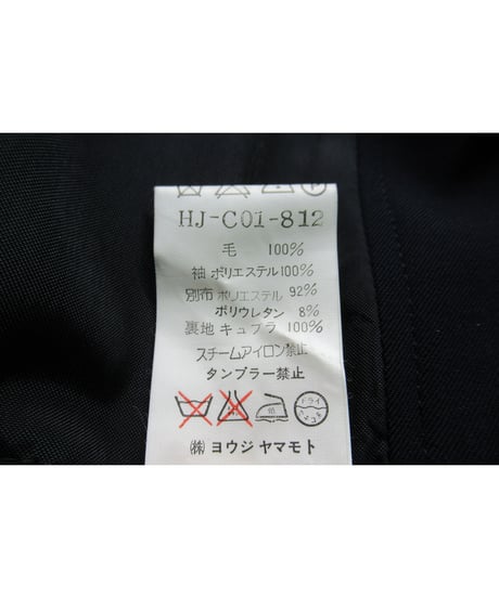 98ss yohji yamamoto pour homme vintage 袖ジャージ切替えデザインコート 紺（HJ-C01-812）