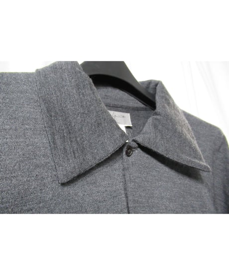美品 98aw yohji yamamoto pour homme vintage グレー ウールシンプルブラウス（HY-T35-975）