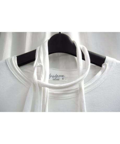 17ss yohji yamamoto pour homme 紐 ダメージ加工デザインカットソー（HD-T82-099）