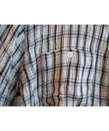 Y's for men yohji yamamoto シャーリング加工チェックブラウス MI-B08-201