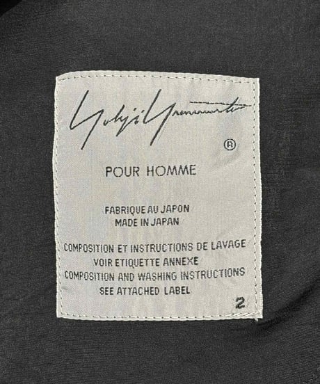 2020SS yohji yamamoto pour homme ポケットデザイン ダブルファスナージャケット（HN-J59-500）
