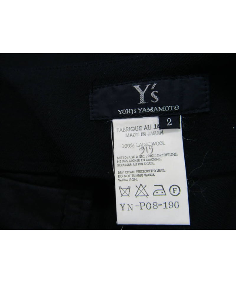 Y's yohji yamamoto 友布ベルト付きシンプルパンツ YN-P08-190 |