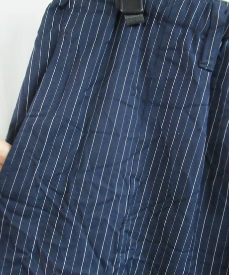 16ss yohji yamamoto pour homme 紺 ストライプシワ加工 サルエルワイドパンツ HO-P78-902