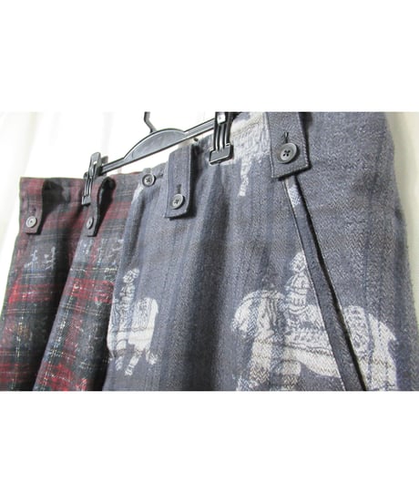 20aw yohji yamamoto pour homme 総柄デザイン ワイドテーパードパンツ（HR-P55-834）