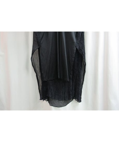 95ss yohji yamamoto femme vintage 黒 チリメン 着物デザインカットソー FB-T71-836