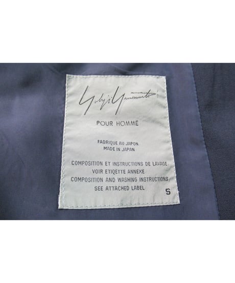 94ss yohji yamamoto POUR HOMME vintage フラップポケットデザインジャケット 紺（HT-J08-121）