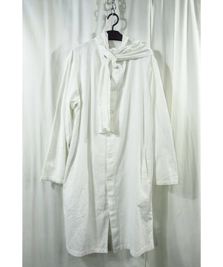 17ss yohji yamamoto pour homme コットン ストールデザイン スタンドカラーコート（HD-C02-013）