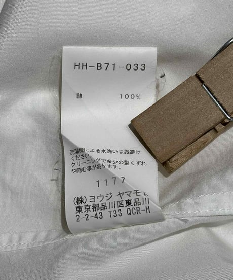 美品 2019SS yohji yamamoto pour homme 襟脱着長袖シャツ（HH-B71-033）