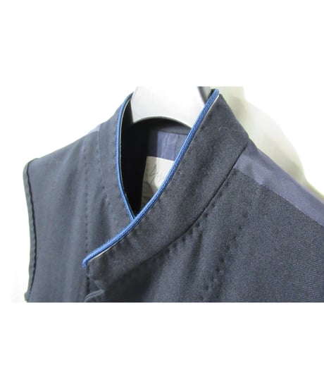 94aw yohji yamamoto pour homme vintage マリオネット期 襟デザインベスト 紺（HV-V13-159）