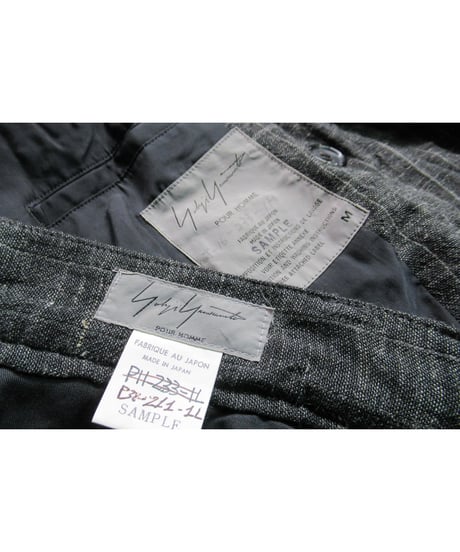 90’s yohji yamamoto pour homme vintage SAMPLE グレー ストライプデザインセットアップ（J16-233-1M）