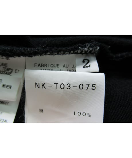 Lazy yohji Yohji Yamamoto +noir バックブリントデザイン ラグランスリーブカットソー（NK-T03-075）