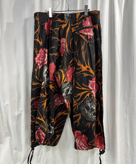 2019SS BLACK Scandal yohji yamamoto スカルプリントパンツ（HH-P93-310）