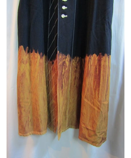 93aw yohji yamamoto femme vintage 製品染 ステッチデザインロングワンピース FP-D15-198
