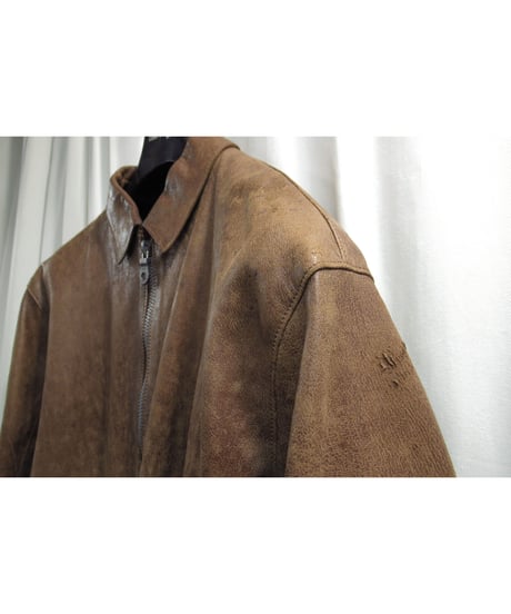 レア 95aw yohji yamamoto femme vintage バック 裏地デザイン レザージャケット（FE-J32-709）