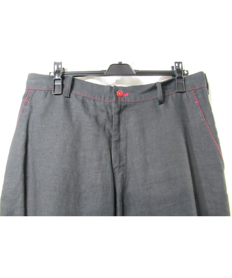 05ss yohji yamamoto pour homme 赤ボタン ステッチデザインパンツ（HY-P61-801）
