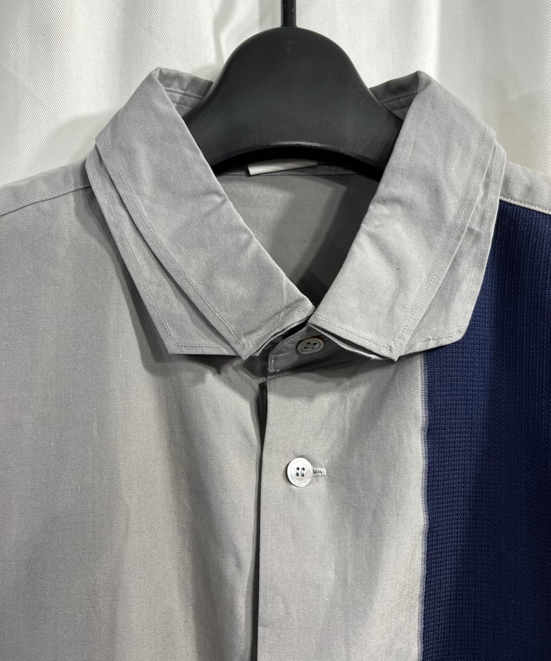 Yohji Yamamoto POUR HOMME ノーカラーシャツ Yohji Yamamoto HOMME 20SS 左二重 ノーカラーシャツ