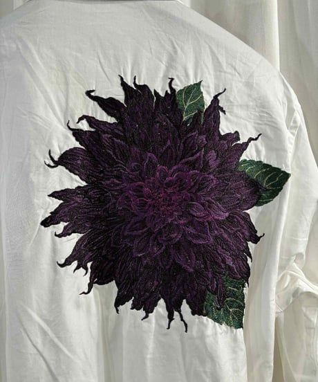 2022SS yohji yamamoto pour homme 花刺繡ブラウス（HG-B87-035）