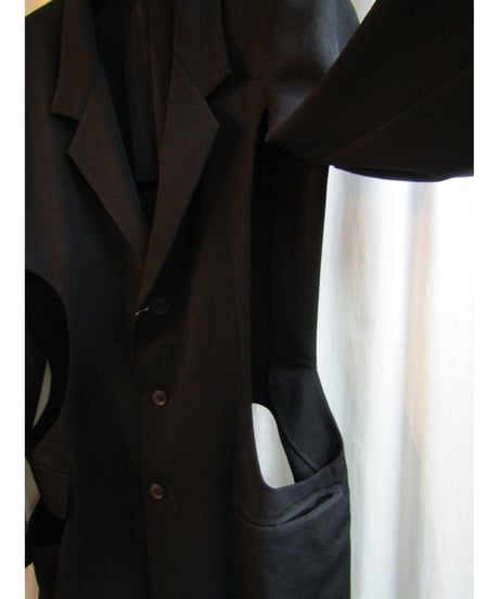 未使用 19ss yohji yamamoto pour homme カッティングデザインロングジャケット HH-J11-100