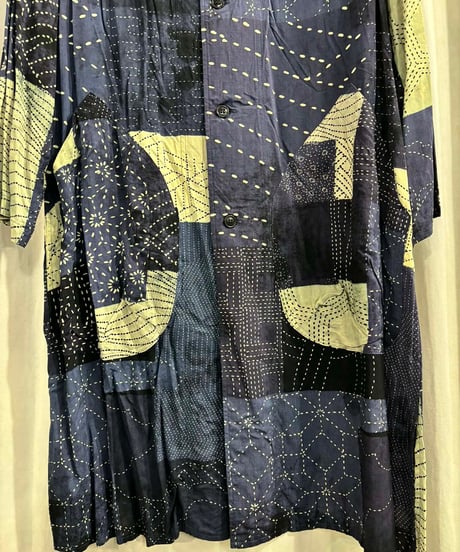 2015SS yohji yamamoto pour homme レ－ヨン ロングブラウス（HU-B46-216）