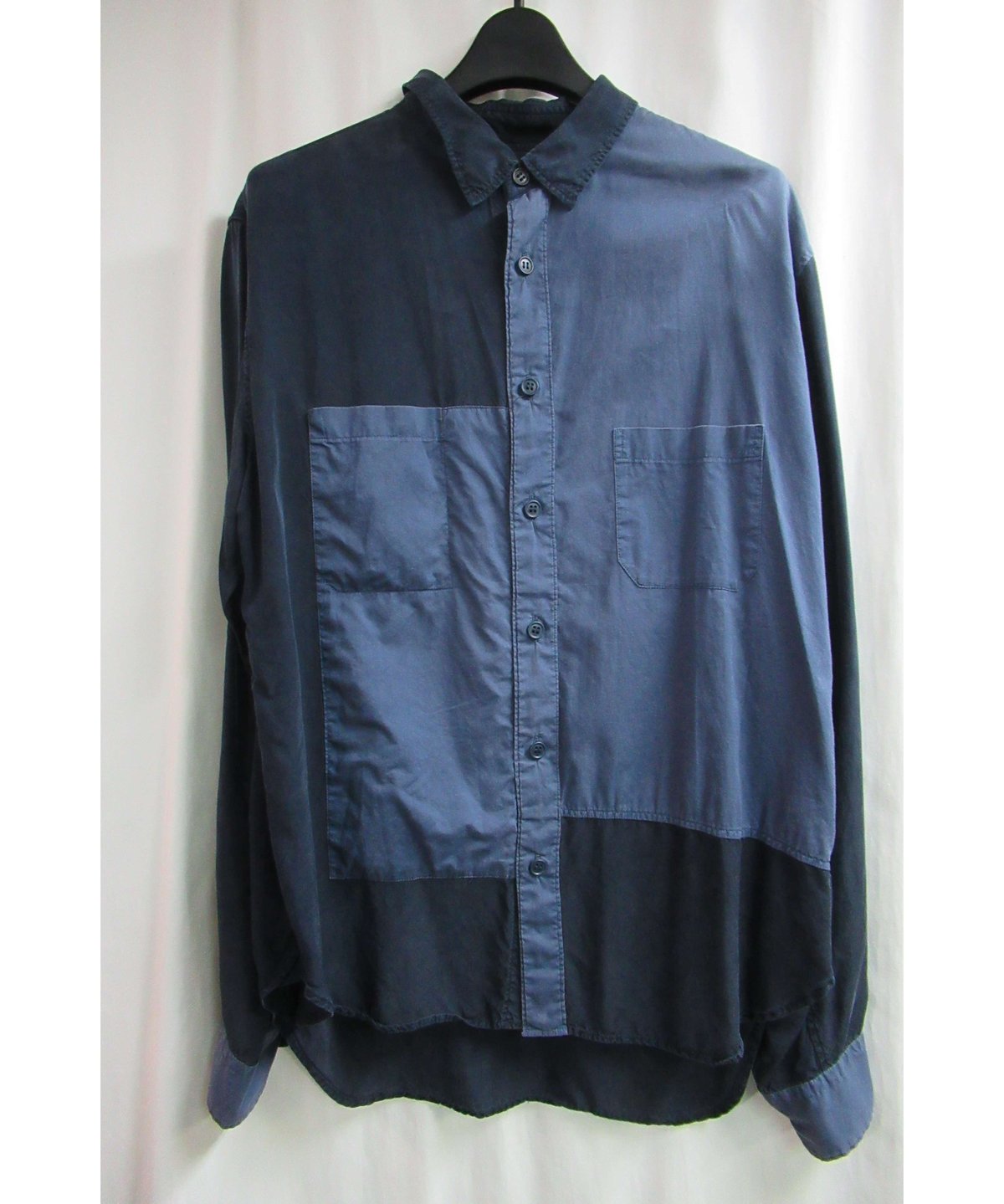 yohji yamamoto pour homme 素材切り替えデザインブラウス HO-B02 yohji yamamoto pour homme 素材切り替えデザインブラウス HO-B02